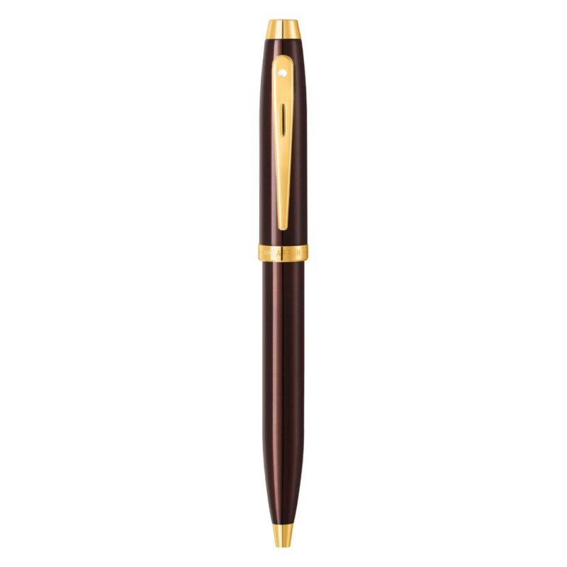 Sheaffer 100 All Brown with Gold Trim Ball point - 1