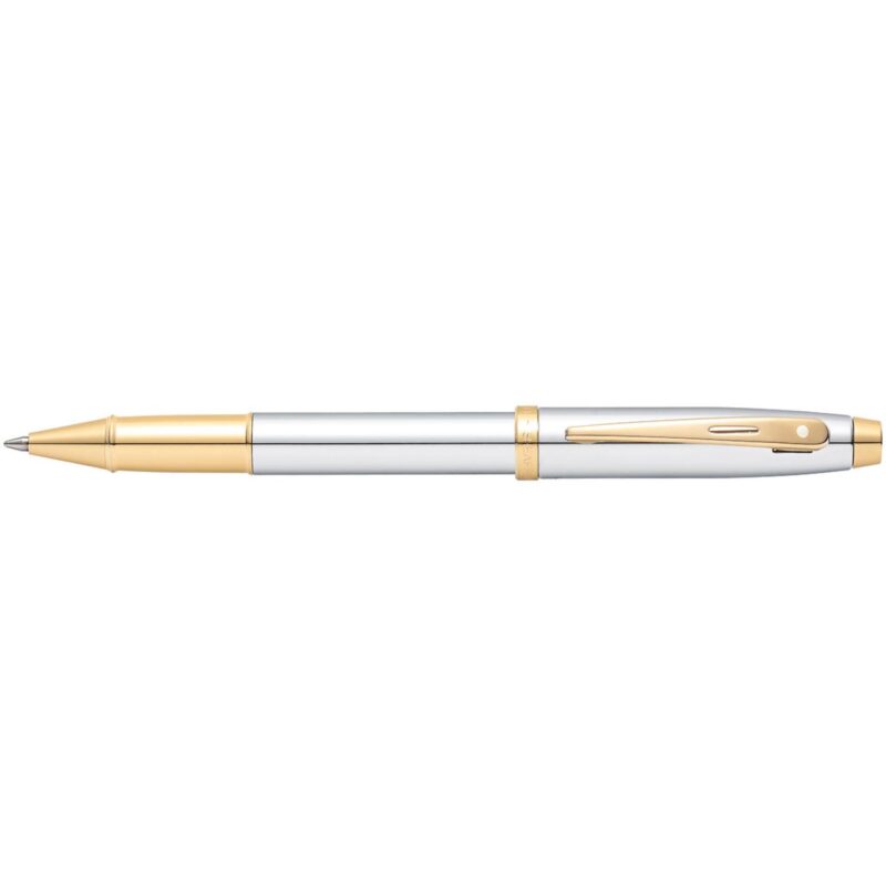 Sheaffer-100-Bright-Chrome-With-Gold-Trim-Rollerball-E1934051EXE Sheaffer 100 Bright Chrome With Gold Trim Rollerball