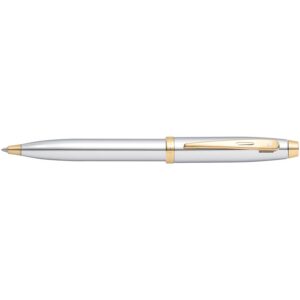 Sheaffer 100 Bright Chrome with Gold Tone Trim Ball point