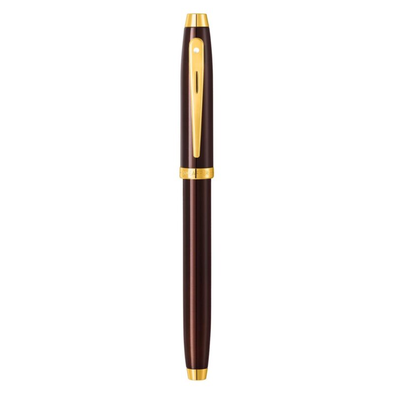 Sheaffer 100 Brown and Gold Trim Rollerball - 1