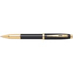 Sheaffer 100 Glossy Black Barrel Gold Tone Trim Rollerball