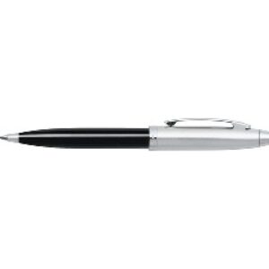Sheaffer 100 Glossy Black Barrel with Brushed Chrome Cap & Chrome Trim Ball Point
