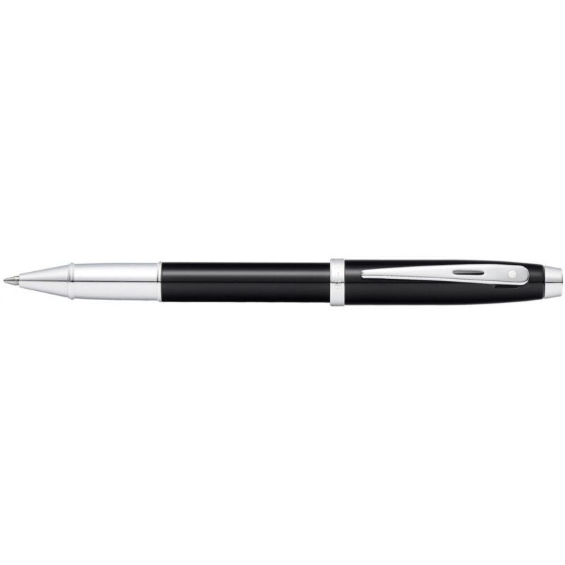 Sheaffer 100 Glossy Black Lacquer Barrel Chrome Trim Rollerball