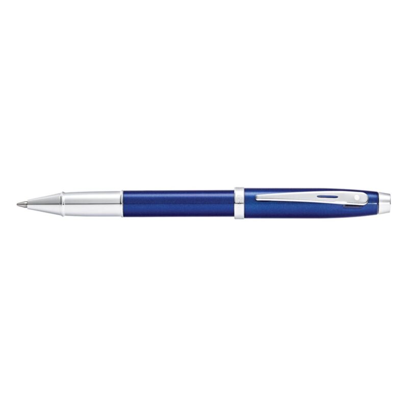 Sheaffer 100 Glossy Blue Lacquer Barrel Chrome Trim Rollerball