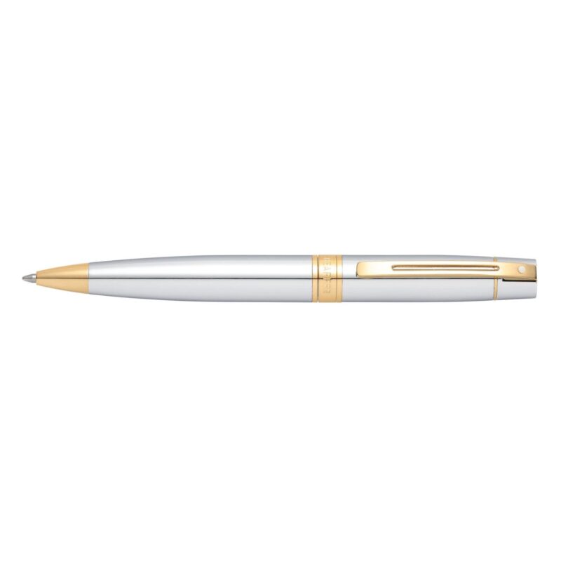 Sheaffer-300-Bright-Chrome-with-Gold-Tone-Trim-Ball-Point-E2934251EXE Sheaffer 300 Bright Chrome with Gold Tone Trim Ball Point