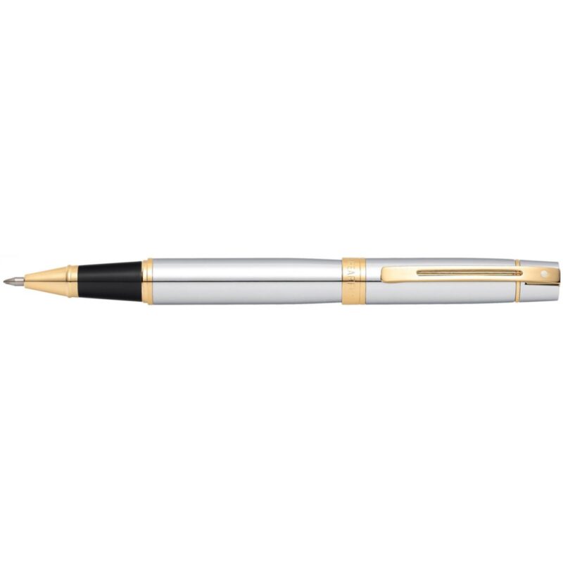 Sheaffer-300-Bright-Chrome-with-Gold-Trim-Rollerball-E1934251EXE Sheaffer 300 Bright Chrome with Gold Trim Rollerball