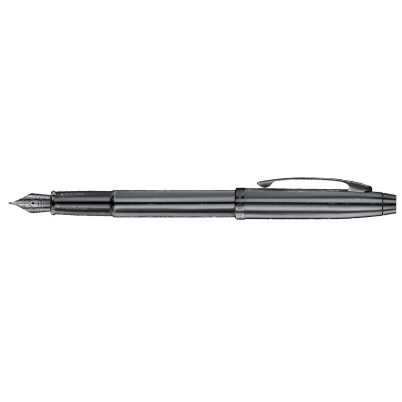 Sheaffer® 100 Dark Grey Gunmetal Fountain Pen with PVD Black Trims - 1