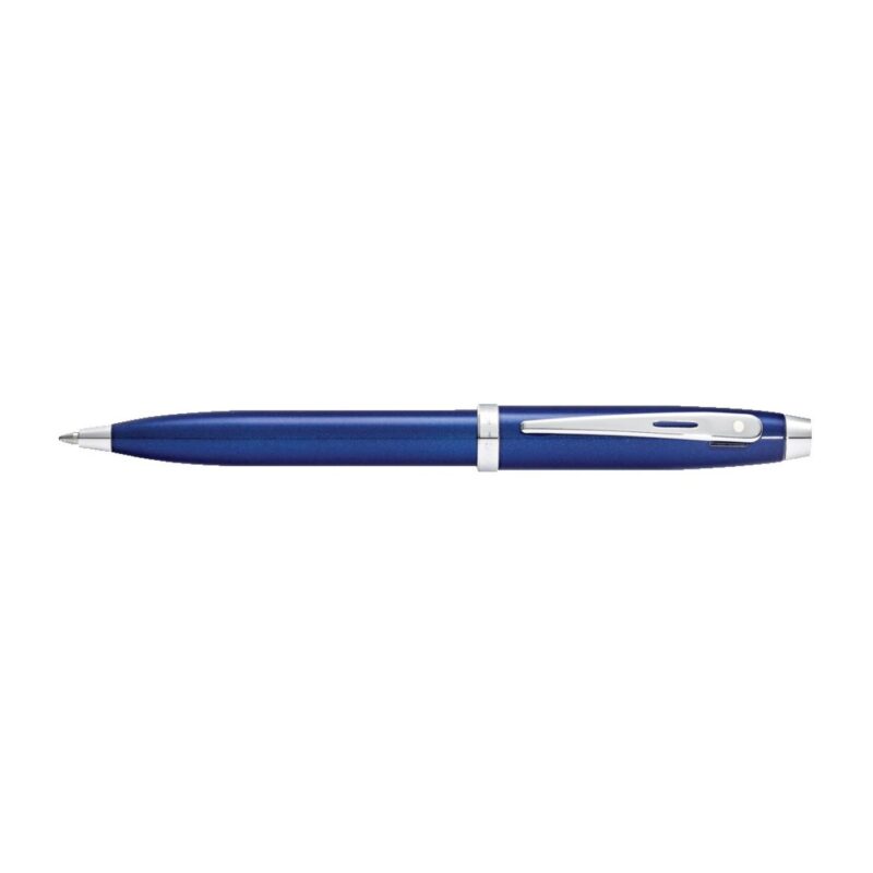 Sheaffer® 100 Glossy Blue Lacquer Ballpoint Pen With Chrome Plated Trims - 2