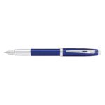 Sheaffer® 100 Glossy Blue Lacquer Fountain Pen With Chrome Plated Trims - 2