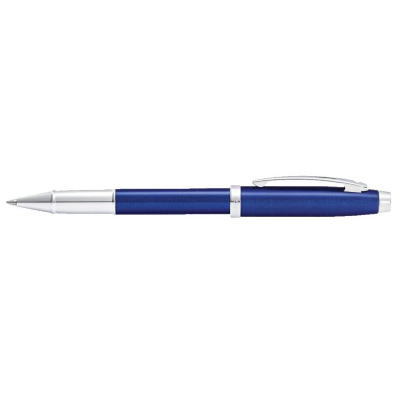 Sheaffer® 100 Glossy Blue Lacquer Rollerball Pen With Chrome Plated Trims - 1