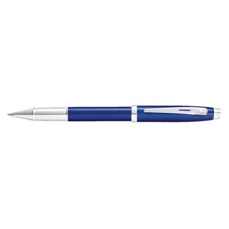 Sheaffer® 100 Glossy Blue Lacquer Rollerball Pen With Chrome Plated Trims - 2