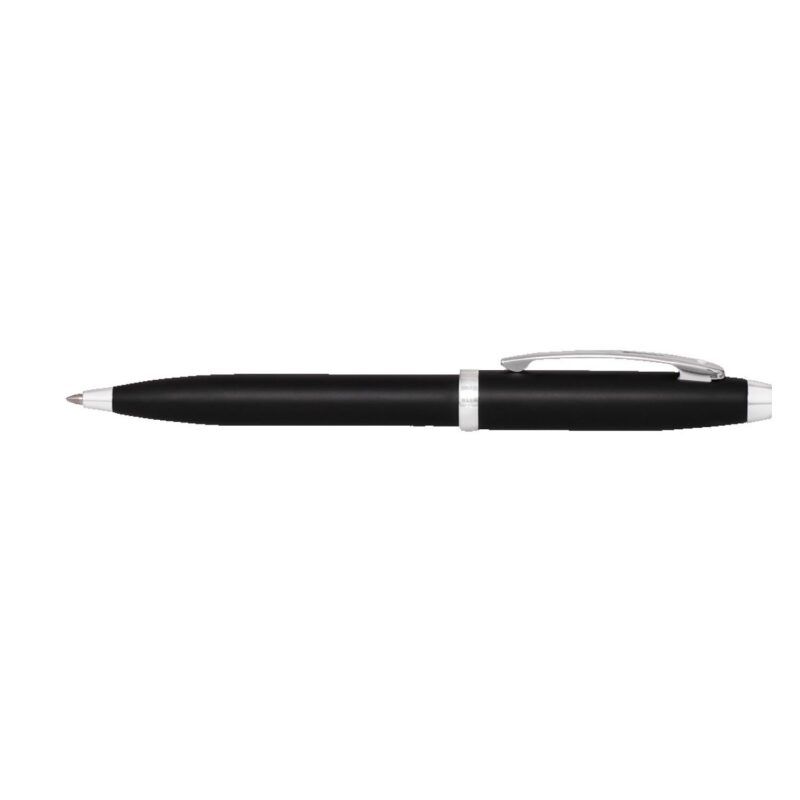 Sheaffer® 100 Matte Black Ballpoint Pen With Nickel Plated Trims - 1