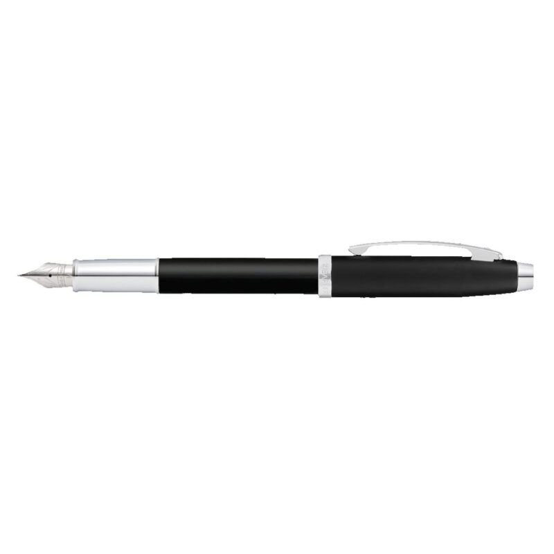 Sheaffer® 100 Matte Black Fountain Pen With Nickel Plated Trims - 1