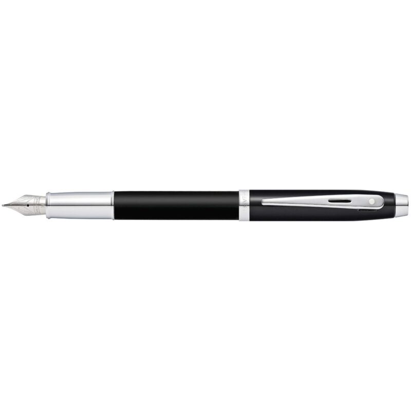 Sheaffer® 100 Matte Black Fountain Pen With Nickel Plated Trims - 2