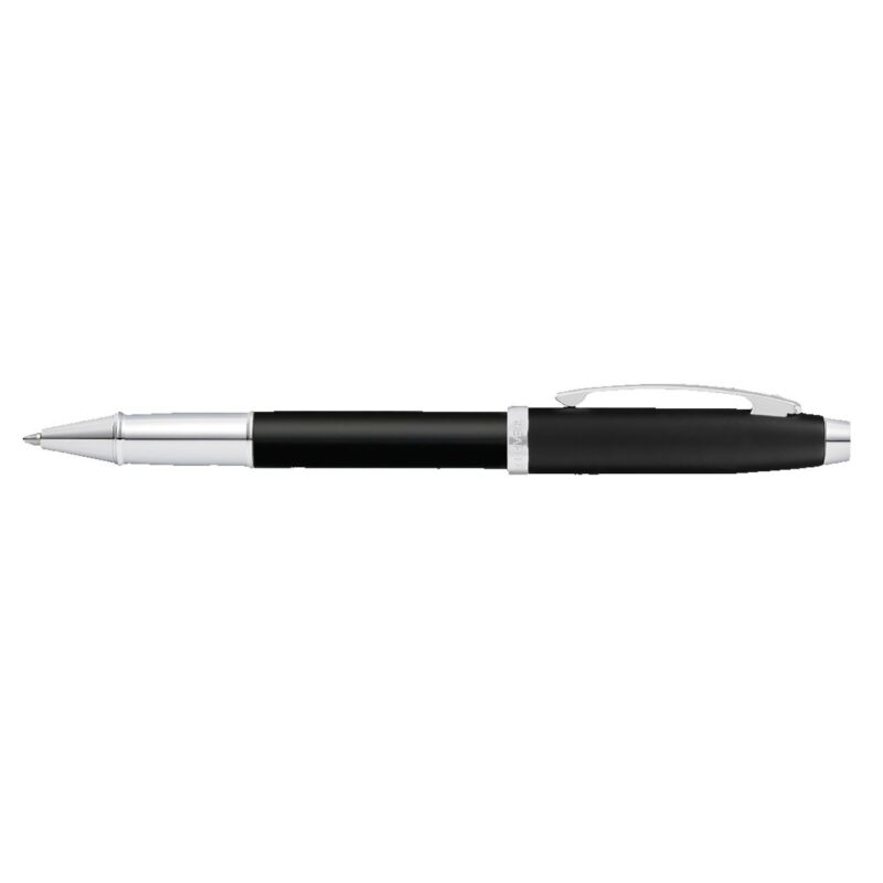 Sheaffer® 100 Matte Black Rollerball Pen With Nickel Plated Trims - 1