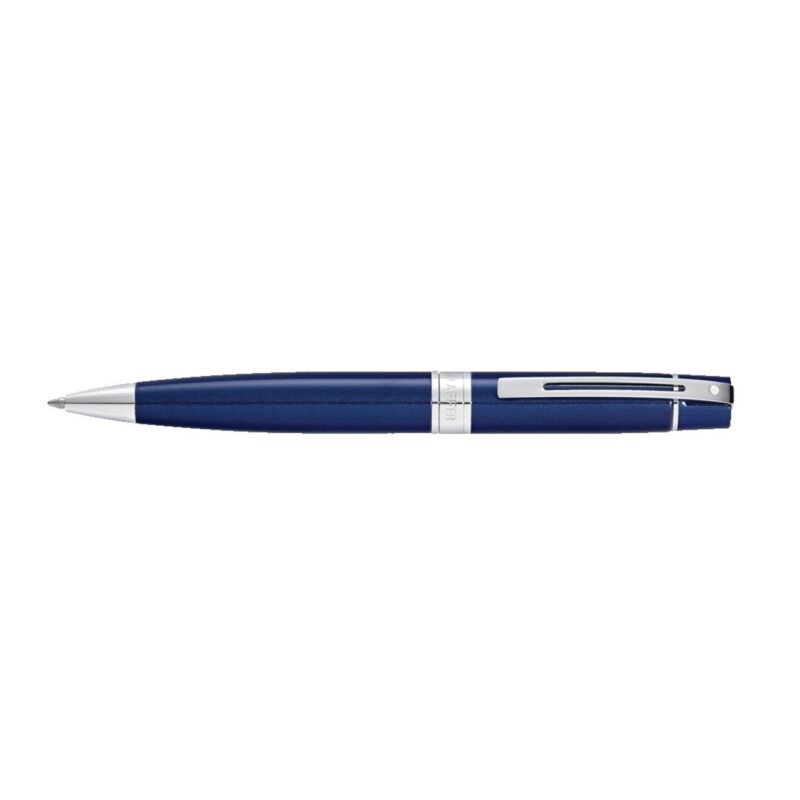 Sheaffer® 300 Glossy Blue Ballpoint Pen With Chrome Plated Trims - 2