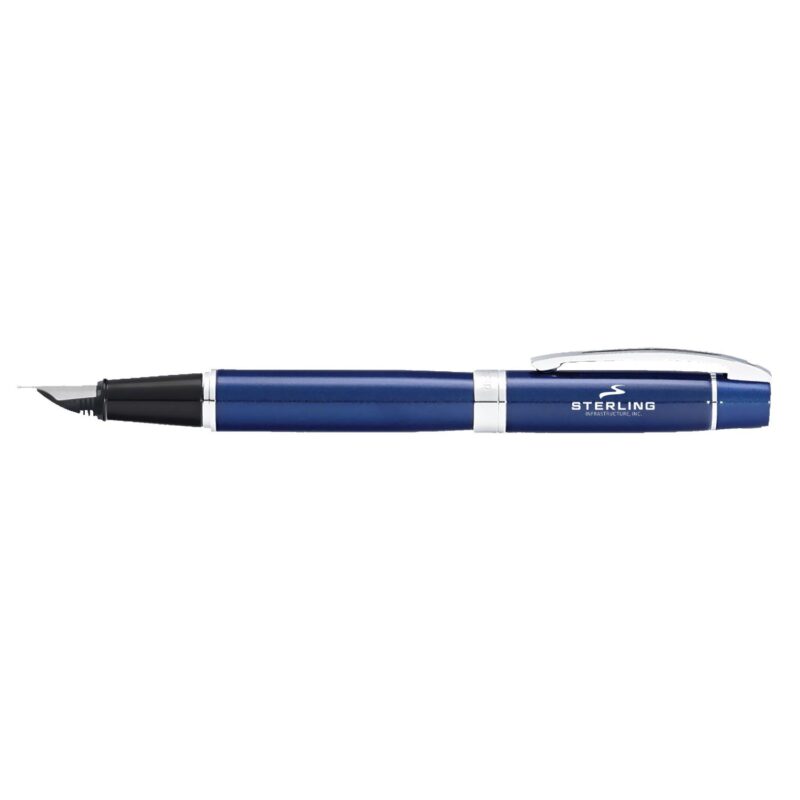 Sheaffer® 300 Glossy Blue Fountain Pen With Chrome Plated Trims