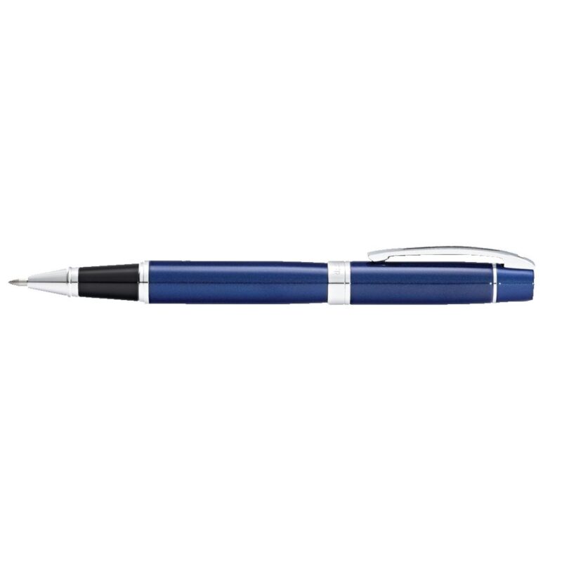 Sheaffer® 300 Glossy Blue Rollerball Pen With Chrome Plated Trims - 1