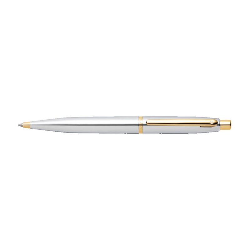 Sheaffer® VFM Polished Chrome Ballpoint Pen With Gold Plated Trims - 2