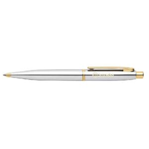 Sheaffer® VFM Polished Chrome Ballpoint Pen With Gold Plated Trims