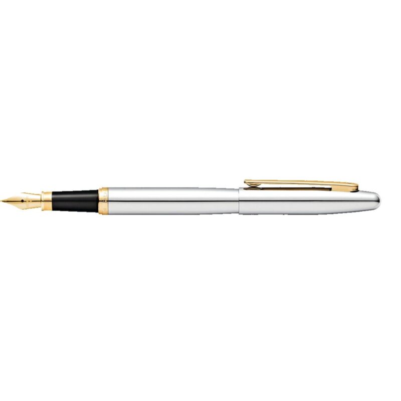 Sheaffer® VFM Polished Chrome Fountain Pen With Gold Plated Trims - 1