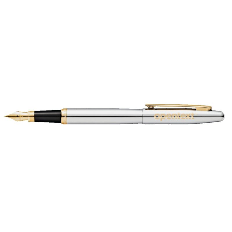 Sheaffer®-VFM-Polished-Chrome-Fountain-Pen-With-Gold-Plated-Trims-E0942253 Sheaffer® VFM Polished Chrome Fountain Pen With Gold Plated Trims